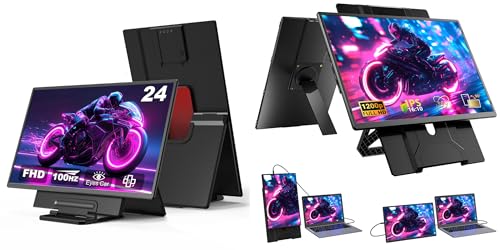 Image of Ygretyrjh 24 inch1080P Large Portable Monitor and 16 inch 1200P Travel Screen Extender