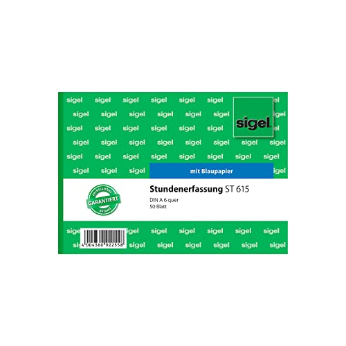 Preisvergleich Produktbild Sigel© Stundenerfassung, A6 q, 50 Blatt, 50 Blatt