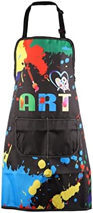 MBMSO Painting Artist Apron with Pockets Artist Painter Gifts Art Lover Gift for Art Teacher Student Painter Apron Waterproof (Love Art apron-black)