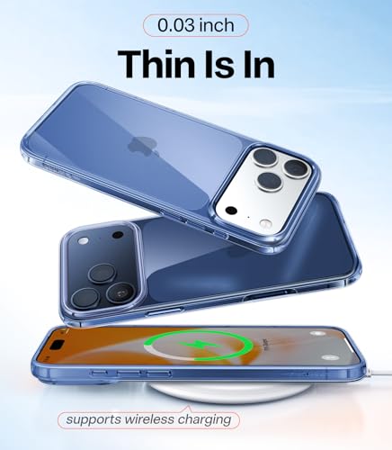 Image of TORRAS for iPhone 17 Pro Max Case Crystal Blue, Anti-Yellowing, Blue 6.9 inch