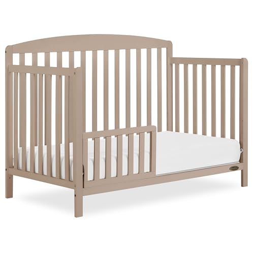 Image of Dream On Me Toddler Guard Rail for Convertible Crib, Solid Wood Bed Rail for Toddler Bed Conversion, Almond Butter