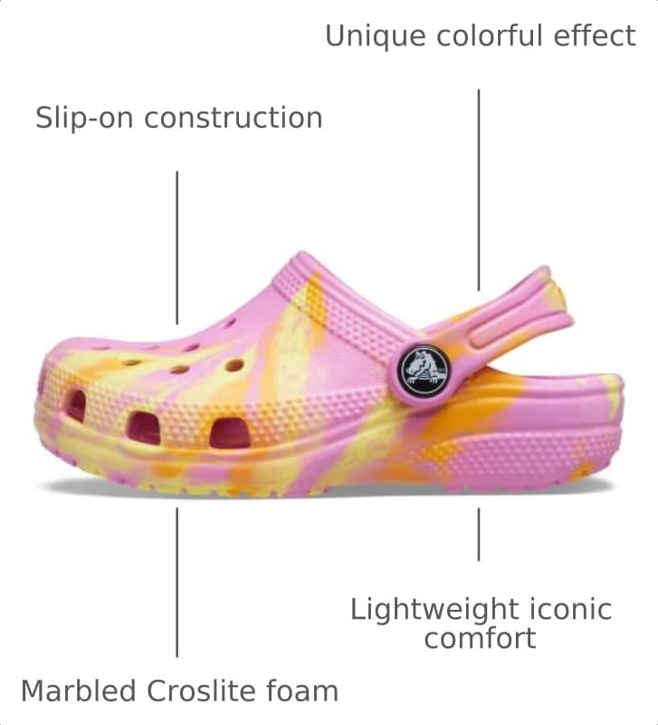Image of Crocs Unisex-Child Classic Watercolor Marbled Clog