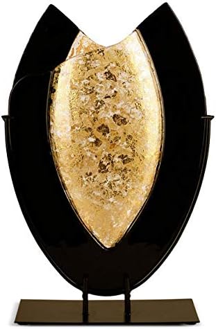21 in Gold and Black Oval Vase