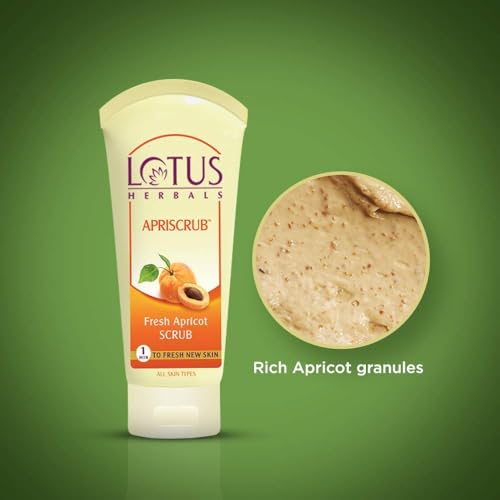 Image of Lotus Herbals Apriscrub Fresh Apricot Scrub | Natural Exfoliating Face Scrub | Chemical Free | For All Skin Types | 180g (Pack Of 2)