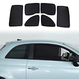 Car Window Sun Shade Cover Compatible with Fiat 500 Abarth 595/695 2010-2024，Breathable Mesh Window Sunshade Screens Shade Cover UV Rays Protection Sun Shade Blocker (Black（Full Window）)