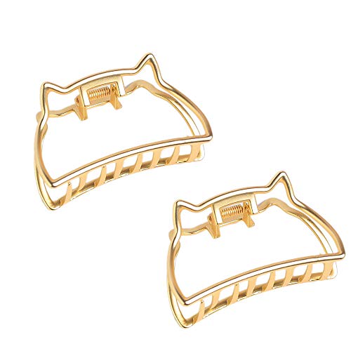 YGSAT 2 Pièces Pinces à Cheveux Griffe en Métal Barrettes à Mâchoires Creuses Pinces à Mâchoires Antidérapantes pour Accessoire de Cheveux de Femmes Filles
