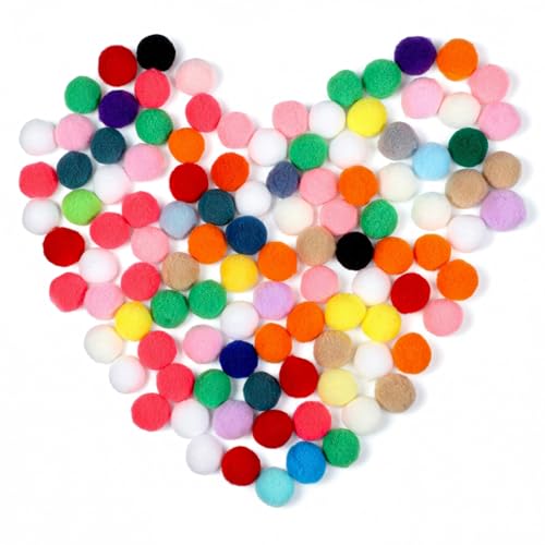 100 Pcs Mini Pom Poms Pompoms for Crafts Fluffy Craft Pom Poms Multicolor Soft Pompoms for DIY Decoration(2cm/0.78inch)