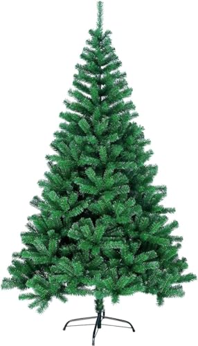 azorex Árbol de Navidad Artificial 120-240 cm Árbol Material Fibra Natural Verde con Soporte de Pie Metálico Material PVC Fácil Montaje Decoración Exterior/Interior (Verde Natural, 180cm)