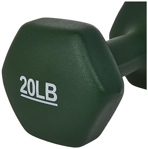 image for Amazon Basics Neoprene Dumbbell Hand Weights, 20 Pounds, Pair, Dark Gr