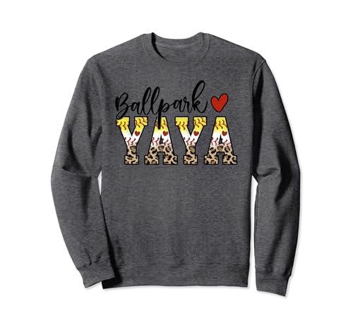 BallPark Yaya Baseball Softball Mom Leopard Mother's Day Sweatshirt