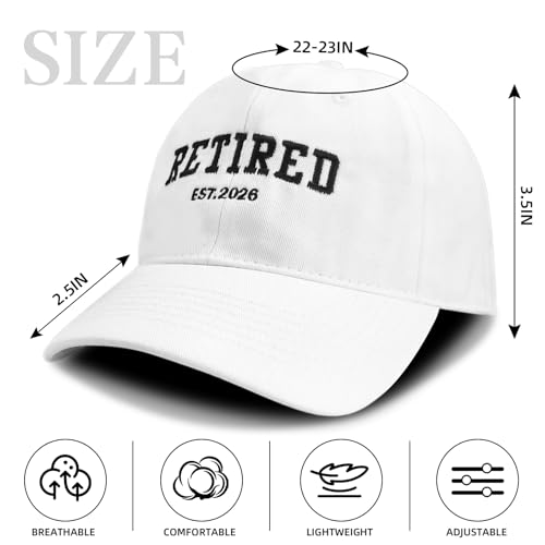 Image of Retirement Gifts for Men Women 2026, Embroidered Baseball Cap, Adjustable Cotton Retired Hat for Coworker Dad Friend