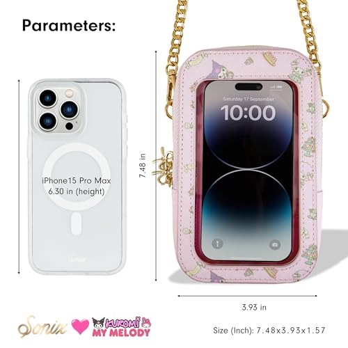 Sonix x Sanrio Phone Pouch - Universal Smartphone Travel Purse and Wallet, Crossbody and Shoulder Bag | Kuromi & My Melody Tea Party3