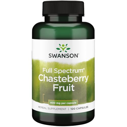 Swanson, Full Spectrum Chasteberry Fruit (Fruit du Poivre du Moine), 400mg, 120 Capsules, Hautement Dosé, Sans Soja, Sans Sluten, Sans OGM
