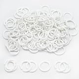 Semrien 120 Pcs 3/4 Inch Plastic Binder Rings, Loose Leaf Binder Book Rings, Black Index Card Rings Binder Clip Rings for Flash Cards, Key Rings, Index Cards, Paper (20mm, White)