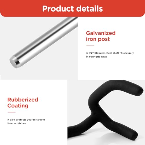 Metal Microphone Boom Pole Support Holder for C-Stands and Mic Stands,Non-Slip Matte Cradle Mount for Mic and Audio Equipment Fits Grip Head by Hahawalker - Used condition - Image 3