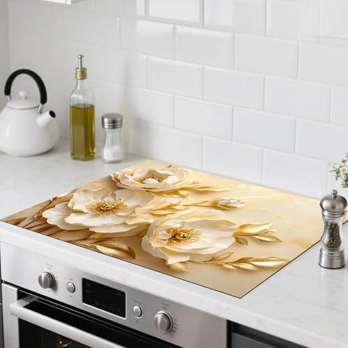 Image of Nuxovilar Floral Stove Cover Diatom Mud 28.35x20.47 In