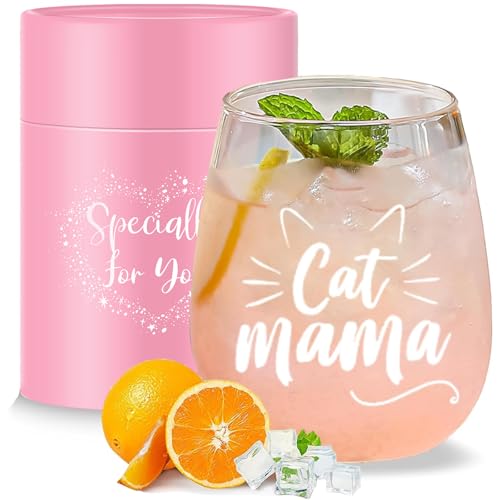 Copa de vino para mamá de gato, regalos para el día de la madre para esposa de marido, hija, hijo, esposa, mamá, regalos divertidos de cumpleaños para esposa, cualquier mamá, nueva mamá, futura mamá,