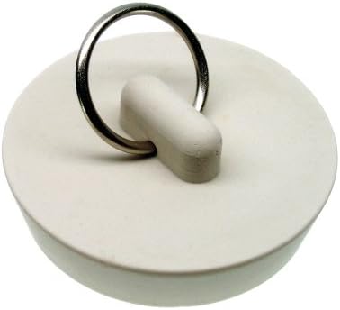 DANCO Drain-Protecing, Stain-Proof, Carded Rubber Drain Stopper, White, 1-5/8-Inch, 1-Pack (80228)