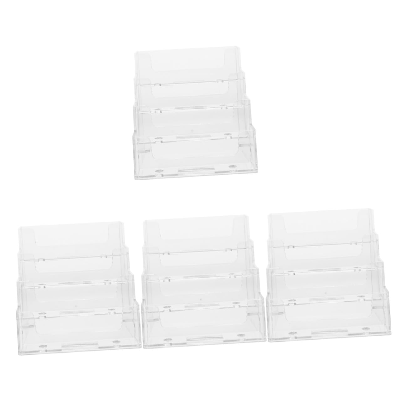 Artibetter 4 Pezzi Scatola per Carte Visita Organizer Ufficio Compatto Resistente Carte per Scrivania Design Elegante per Ufficio e Casa