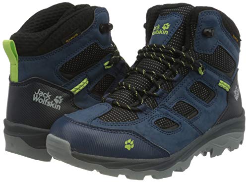 Jack Wolfskin Vojo Texapore Mid Hiking Shoe Boot, Dark Blue/Lime, 3 Us Unisex Big Kid #TOP6