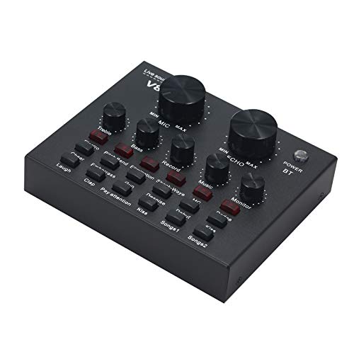 Jethrora Placa de som multifuncional BT Live Sound Mixer de áudio inteligente para computadores e ce