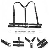 LINSIBEI Women's Punk Vest Belt Punk Leather Body Chain for Dresses Halloween PU Leather Skinny Body Adjustable Belt for Cosplay Party Rave Halloween Costume - Image 8