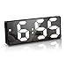 JQGo Reloj Despertador Digital, Pantalla LED Espejo Grande, Alimentado por Batería, Alarma Activada por Sonido, con Pantalla de Fecha y Temperatura Función Despertado, Negro