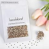 Beadsland 1440 sztuk płaskich kryształków strasu, kryształki do paznokci, złoty szampan, SS10 (2,7-2,8 mm)
