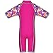 TFJH E 1PCS Girls Swimsuits UPF 50+ UV Short Sleeve Swimwear,244HotPink B 152/158