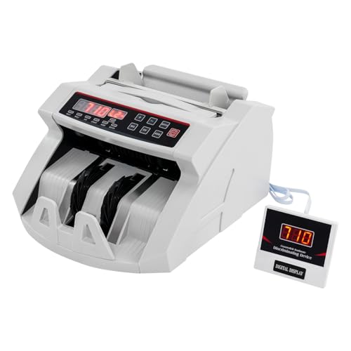 Multinacional portátil contador de notas e máquina de contar dinheiro 2 em 1, detetor de notas falsas com indicadores LED