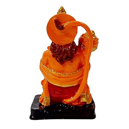 Image of KRISHNAGALLERY1 Resin Lord Hanuman | Bajrangbali | Balaji Statue, 5 Inches, Orange.