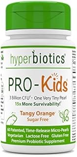 Hyperbiotics Pro Kids | Probiotics for Children | 1 Per Day, Small Micro-Sized Pearl Shaped Tablets | Easy to Swallow, Ages 3 & Older | Sugar Free, Orange Flavor | 60 Count