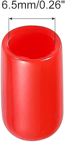 Miniatura 2 de MECCANIXITY 50 tapas de goma para extremos, surtido, 14 pulgadas (0.256 in), protector de rosca de vinilo de PVC para perno de tornillo, negro y rojo