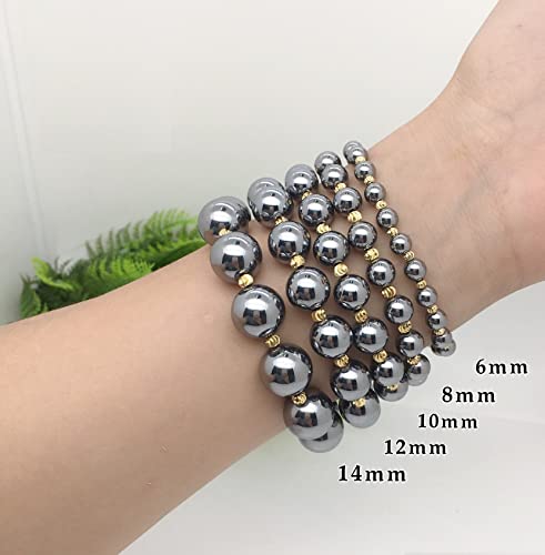 Terahertz Bracelet Annular Gold Round Bead Stretch Bracelet Natural Terahertz Stone Bracelet Gift Healing Stone3