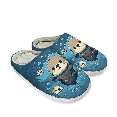 Xpyiqun Slippers Women Men Slip On House Shoes Fuzzy Warm Winter Slippers Size 4-122