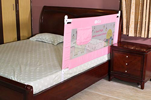 Image of Vic Kid Adjustable Baby Bedrail Guard Bed Fence Size: L 148cm* H 66cm (Pattern : Pink ABCD)