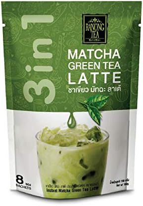 Ranong Tea Matcha Green Tea Latte Instant Drink Mix 8 Sachets