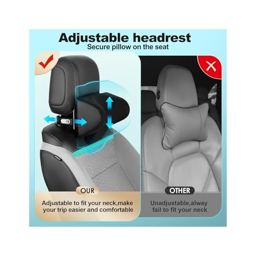 Almohada para cuello ajustable para soporte de asiento de auto miniatura 3