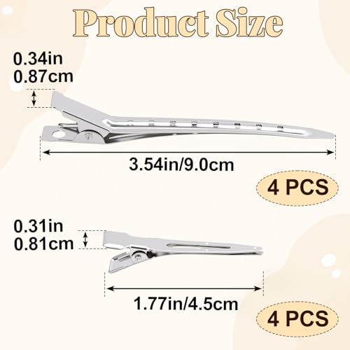 HINZIC 8 Pcs Hair Clips Metal Alligator Pinza miniatura 2