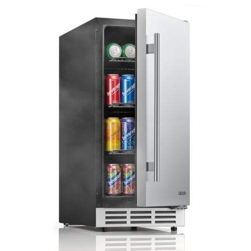 Image of VEVOR Outdoor Beverage Refrigerator, 15 Inch Undercounter Drink Fridge