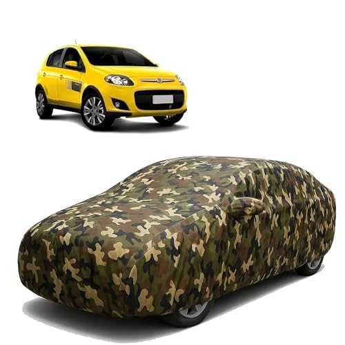 Image of Sulfar 100% Waterproof Car Body Cover Compatible with Mirror for Fiat Palio with Long Lasting Durable Material (Triple Stitched, Full Bottom Elastic, Camouflage Army)