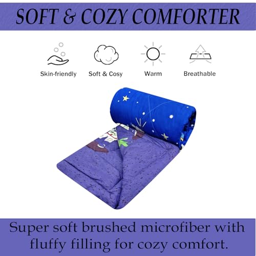 Image of MORADO Glace Cotton AC Comforter /Blanket /Quilt for Single Bed | Soft & Breathable Lightweight AC Quilt | Reversible All Season Bedding Comforter |Size 60x90 Inches,Space & Multi,Single