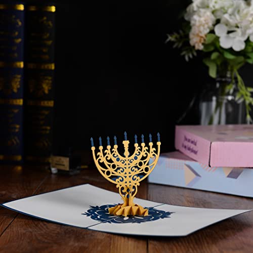 Liif Hanukkah Candles 3D Greeting Pop Up Hanukkah Card, Happy Hanukkah Holiday Card | With Envelop | Size 5 X 7 Inch #TOP1