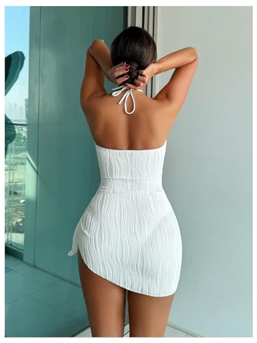 SOLY HUX Women's One Piece Swimsuit Criss Cross Halter Cut Out Bathing Suit with Cover Up2