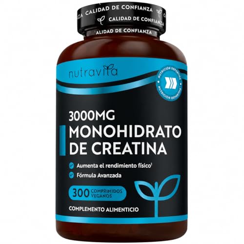 Nutravita Creatina Monohidratada 3000mg - 300 Comprimidos Veganos