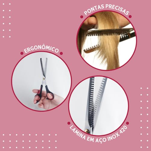 NYBC Beauty Tesoura Profissional para Desbaste Duplo, 7