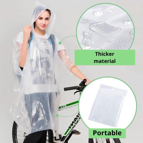 nedit Rain Poncho Adult Waterproof - 8 pcs Emergency Raincoats - Waterproof Rain Poncho for Men and Women - Ideal for Festival, Hiking, Concerts, Camping, Outdoor - Image 2