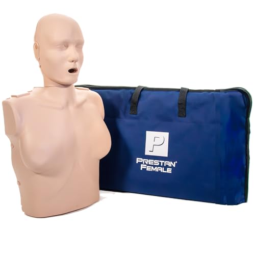 Image of PRESTAN Professional Adult Female Manikin with CPR Feedback, Single (Medium Skin); Includes 10 Adult Face-Shield /Lung-Bags, Carry Bag and Instructions | Adult female CPR training manikin with feedback; includes 10 face-shield lung bags, carry bag and instructions for classes.