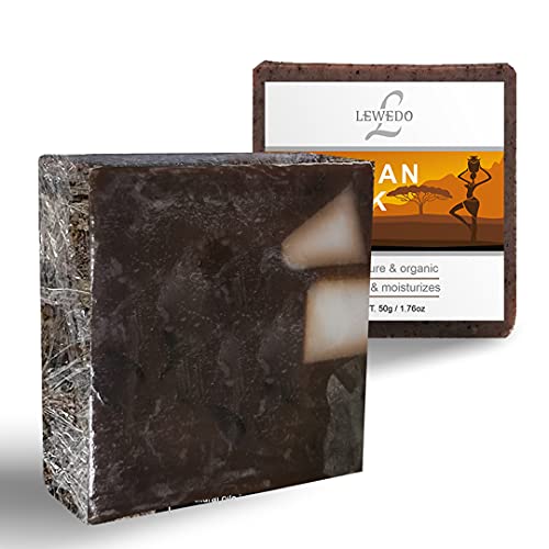 gowwim African Black Soap-Raw Organic Soap,Deep cleansing of skin,Hair Soap Face & Body Wash,Scar Removal & Anti-Acne,Moisturize Skin,3.5oz
