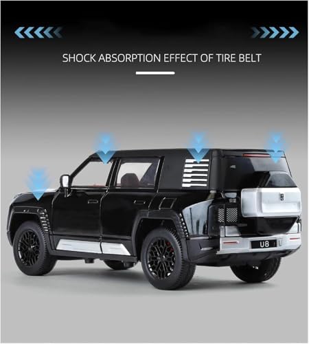 Image of WORSHIPER 1:32 Scale BYD U8 Diecast SUV Car Model � Pull Back Alloy Toy Car with Lights & Sound, Openable Doors � Metal Simulation Car for Kids & Collectors [Multicolour]
